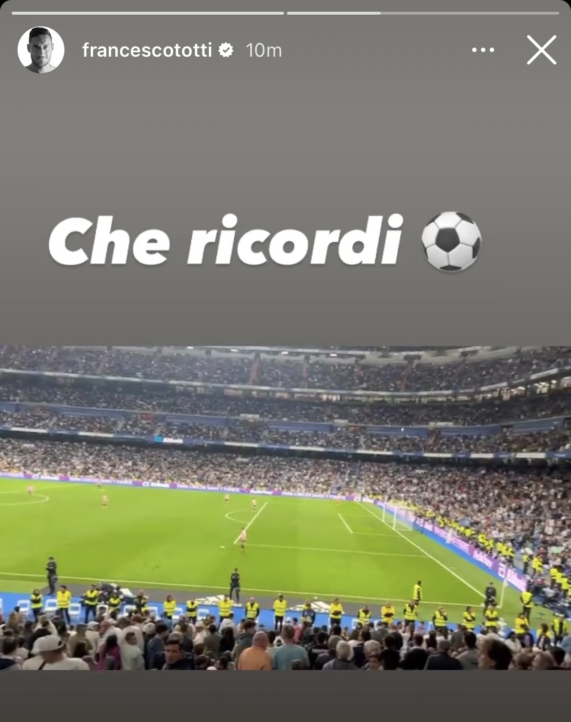 Instagram Totti Al Santiago Bernabeu Per Real Madrid Celta Vigo Che Ricordi Foto 